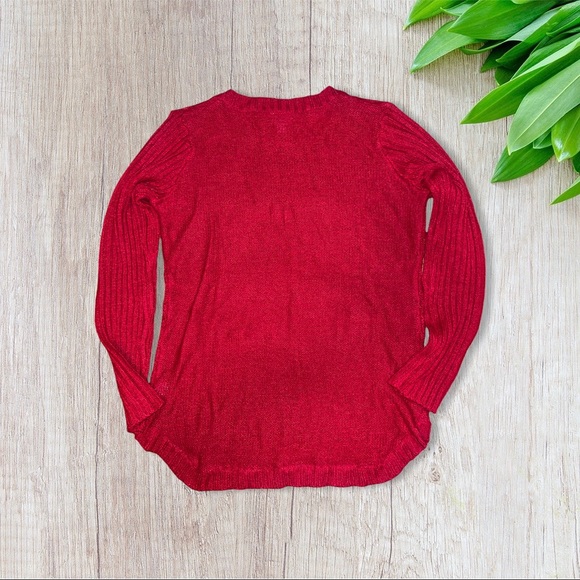 KIM ROGERS RED PULL-ON SWEATER | LARGE - Picture 6 of 6